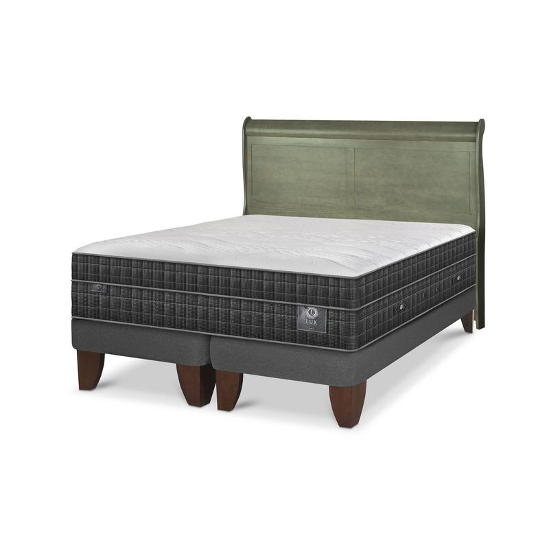 CIC - Cama Europea lux 2p bd Respaldo Miro olivo