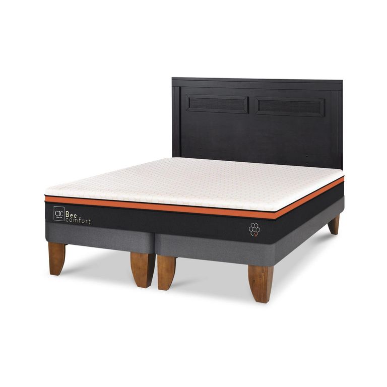 CIC Cama Europea Beecomfort 2P Bd Respaldo Milan Negro