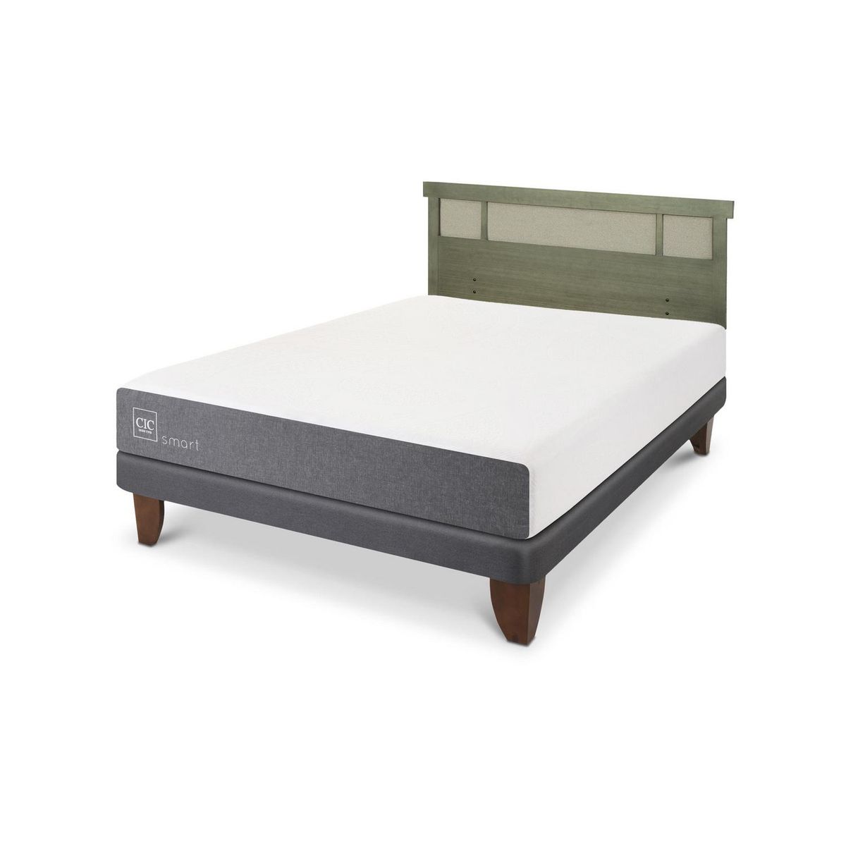 CIC - Cama Europea Smart 2P Bn Respaldo Dublin Olivo