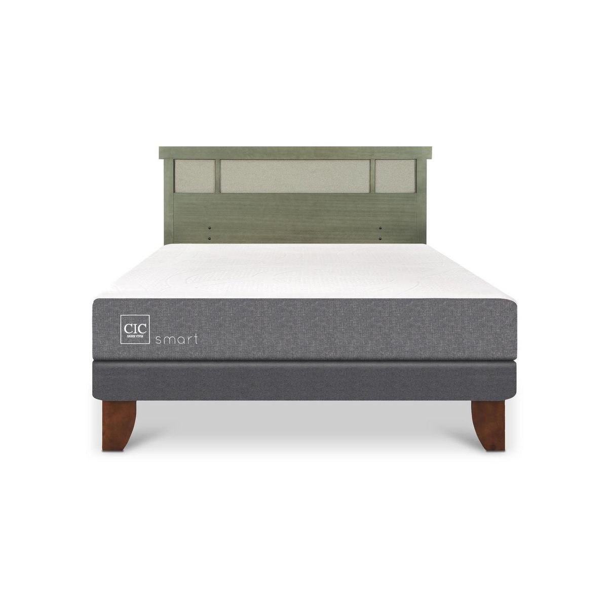 CIC - Cama Europea Smart 2P Bn Respaldo Dublin Olivo