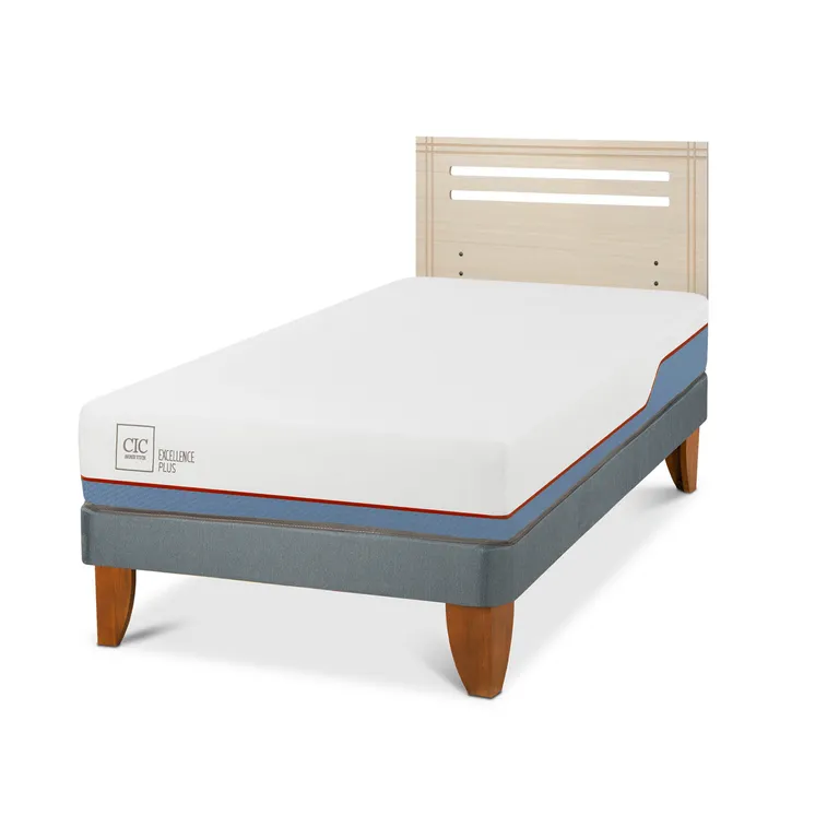 Cama Europea Excellence Plus 1.5P Respaldo Munich Alpino