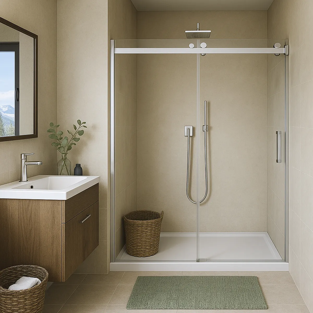 DUSCHY - Mampara Corredera  Premium Cierre Suave 1400x1900 8mm