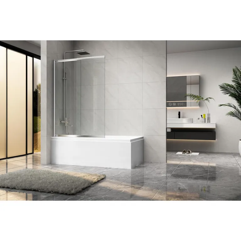 DUSCHY Mampara Corredera y Pivote Para Tina de Baño 6mm