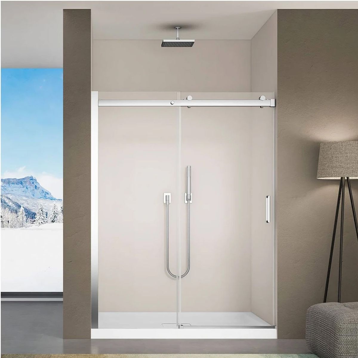 DUSCHY - Mampara Corredera y Pivote Para Tina de Baño 6mm