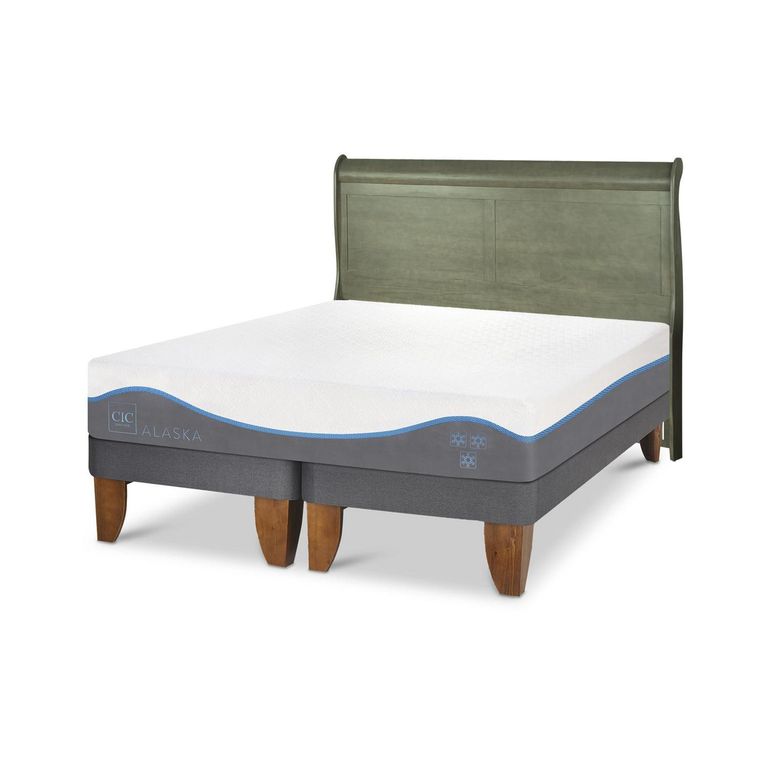 Cama Europea Alaska King Respaldo Miro Olivo