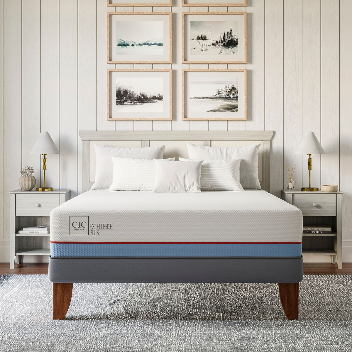 CIC - Cama Europea excellence plus 2p bn Respaldo Munich negro