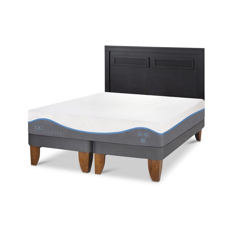 CIC - Cama Europea alaska 2p bd Respaldo Milan negro