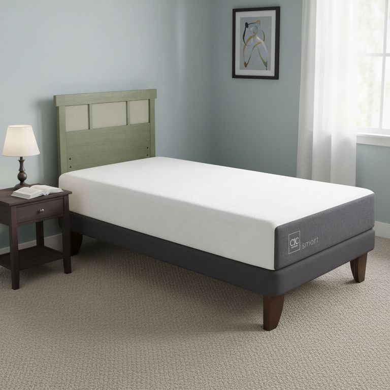 Cama Europea Smart 1P Respaldo Dublin Olivo