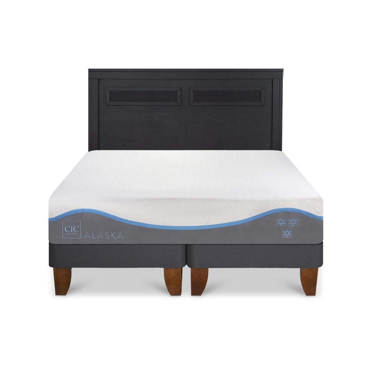 CIC - Cama Europea Alaska King Respaldo Milan Negro