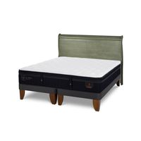 Cama Europea Super Premium 2P Bd Respaldo Miro Olivo