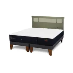 CIC - Cama Europea premium 2p bd Respaldo Dublin olivo