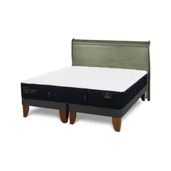 CIC - Cama Europea premium 2p bd Respaldo Miro olivo