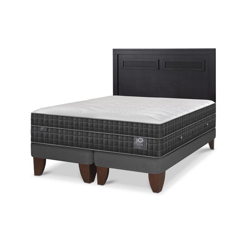 CIC - Cama Europea lux 2p bd Respaldo Milan negro