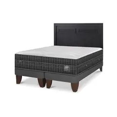 CIC - Cama Europea lux 2p bd Respaldo Milan negro