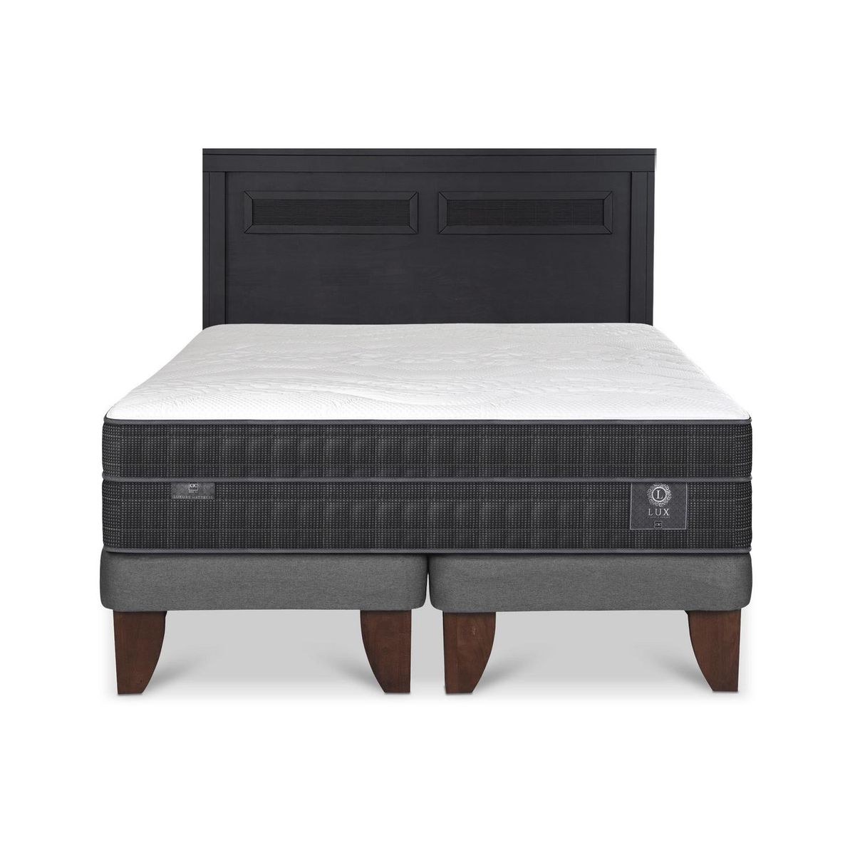 CIC - Cama Europea lux 2p bd Respaldo Milan negro
