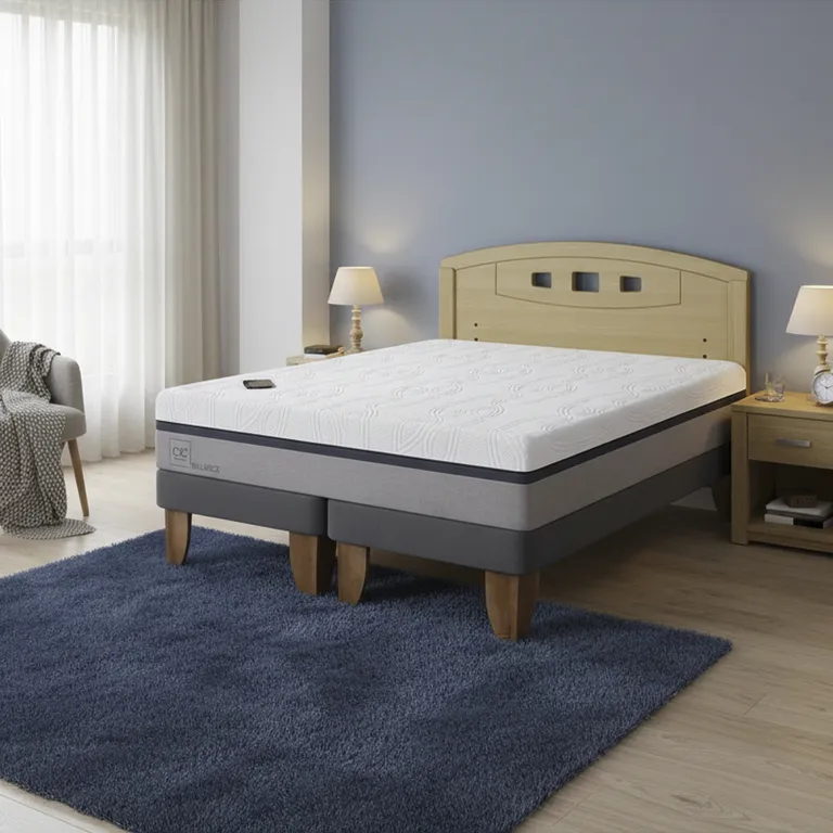 Cama Europea New Balance 2P Bd Respaldo Gales Mostaza