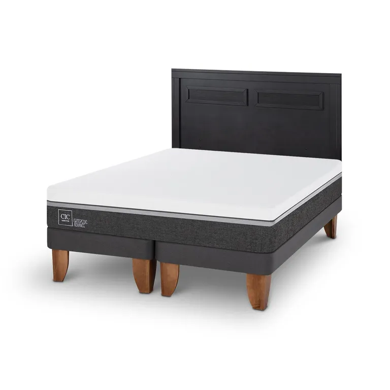 Cama Europea Ortopedic Advance King Respaldo Milan Negro