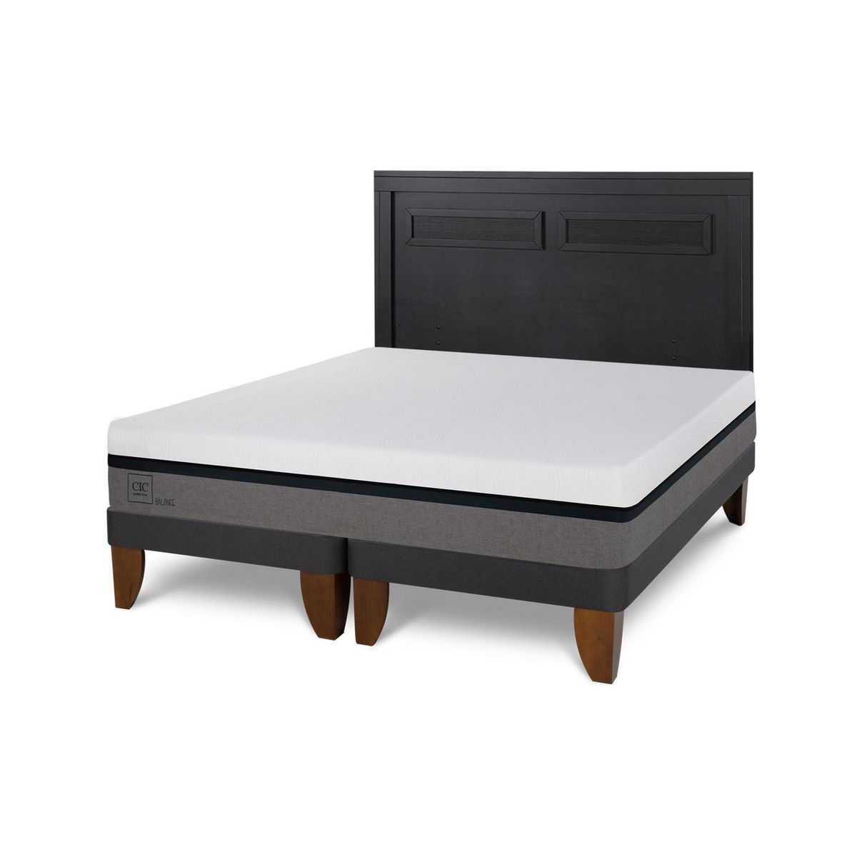 CIC - Cama Europea Balance 2P Bd Respaldo Milan Negro