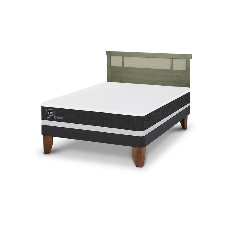 Cama Europea Ortopedic 2P Bn Respaldo Dublin Olivo