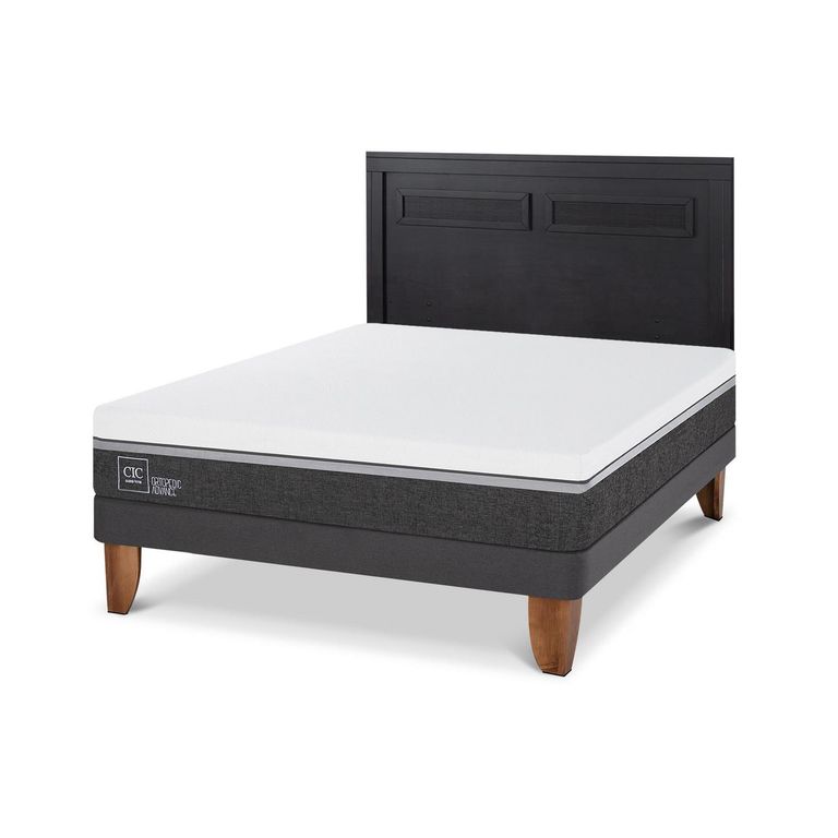 Cama Europea Ortopedic Advance 2P Bn Respaldo Milan Negro