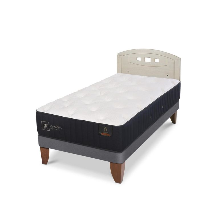 Cama Europea Premium 1.5P Respaldo Gales Alpino