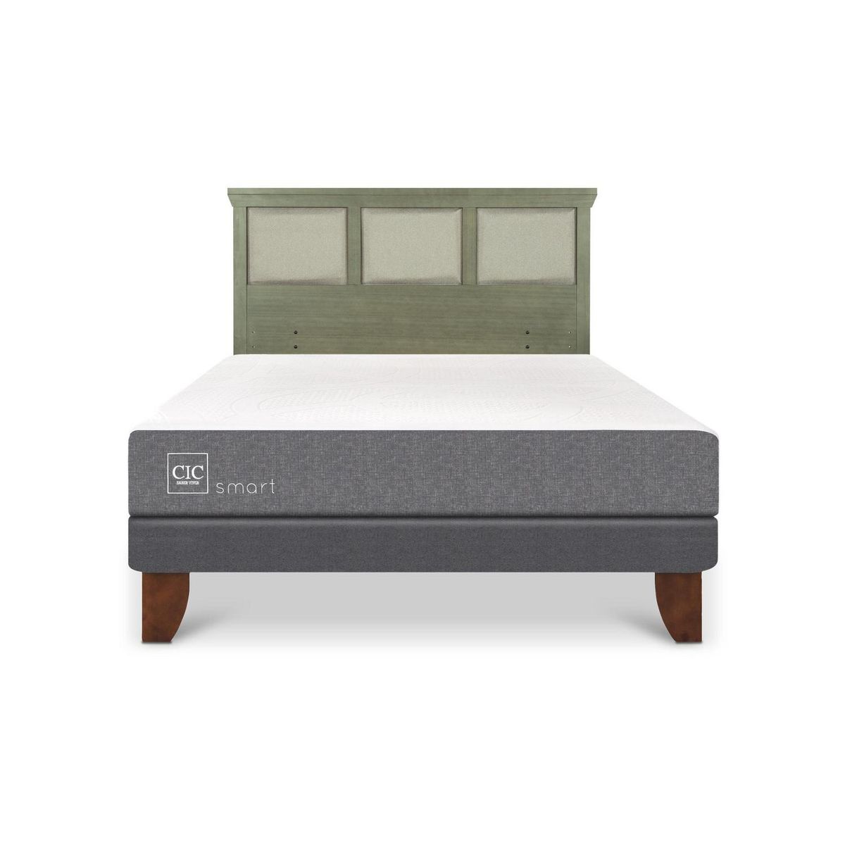 CIC - Cama Europea Smart 2p bn respaldo Torino olivo