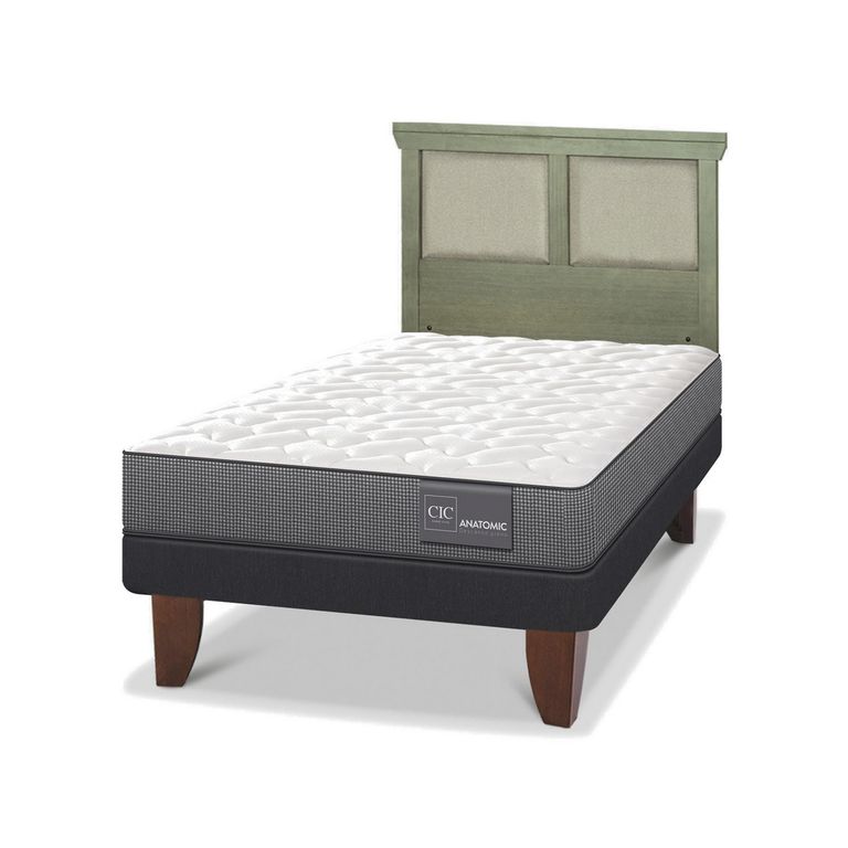 Cama Europea Anatomic 1.5P Respaldo Torino Olivo