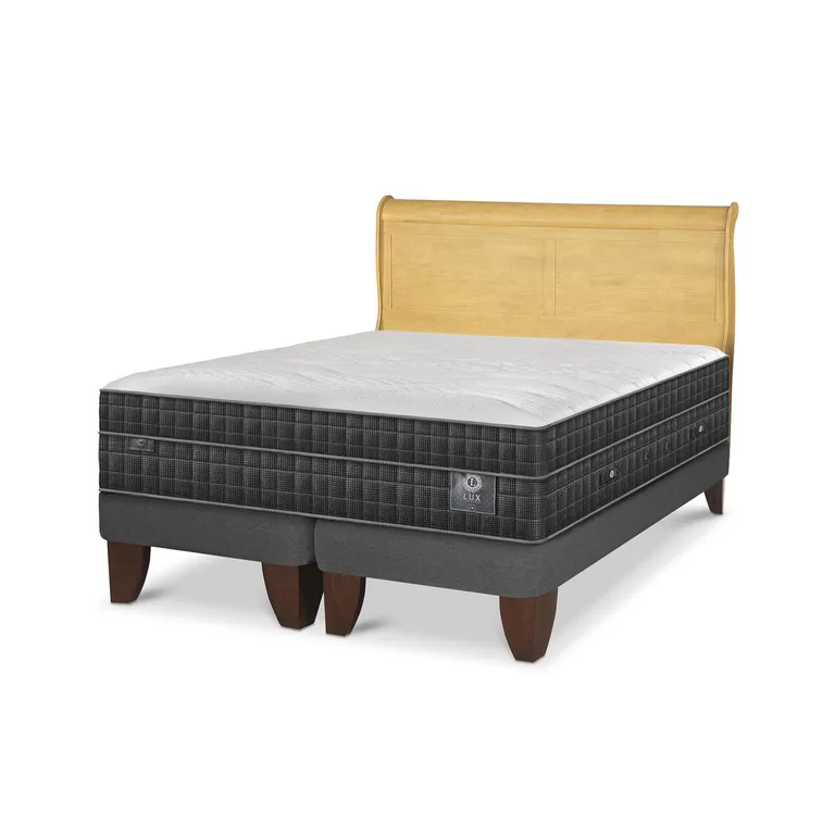 CIC Cama Europea Lux King Respaldo Miro Mostaza