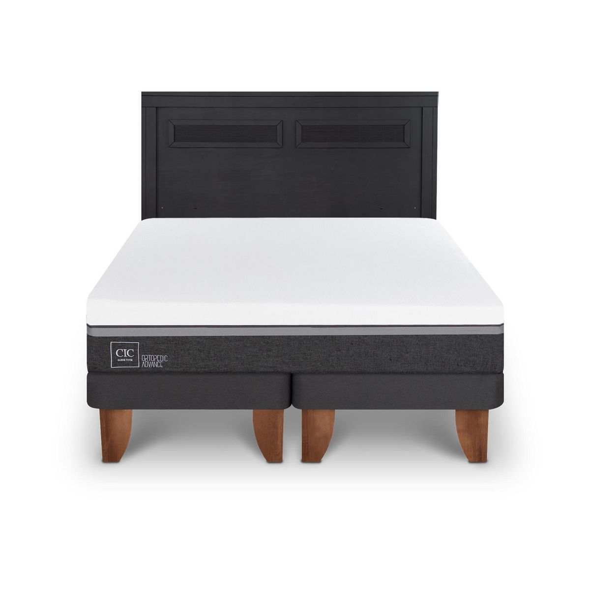 CIC - Cama Europea Ortopedic Advance 2p bd Respaldo Milan negro