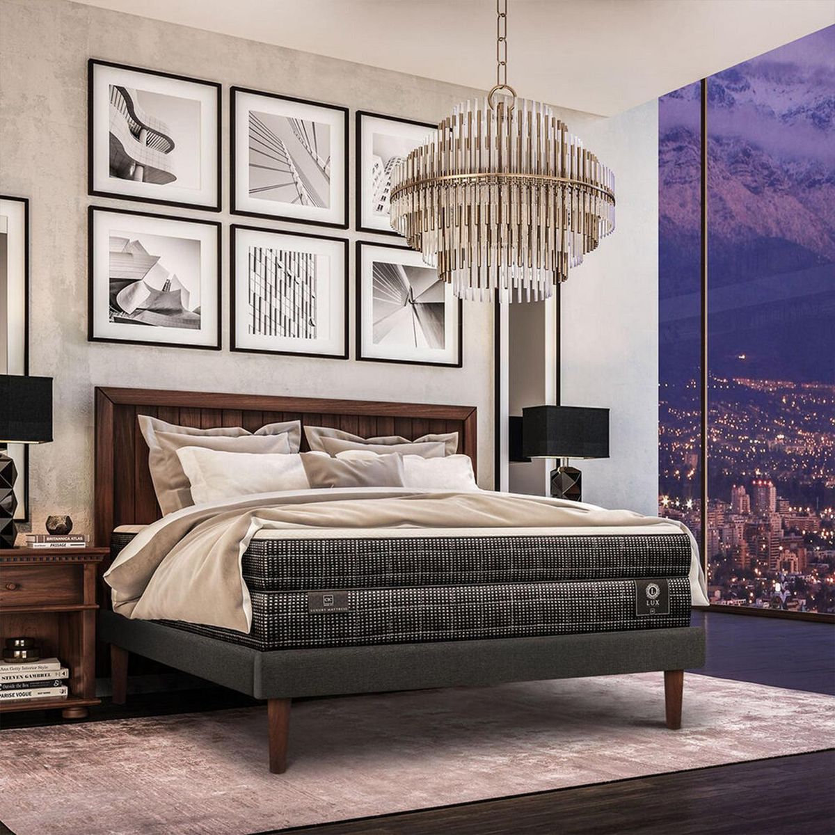 CIC - Cama Europea lux 2p bd Respaldo Miro alpino