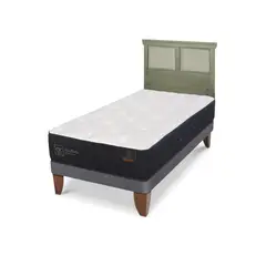 CIC - Cama Europea premium 1.5p Respaldo Torino olivo