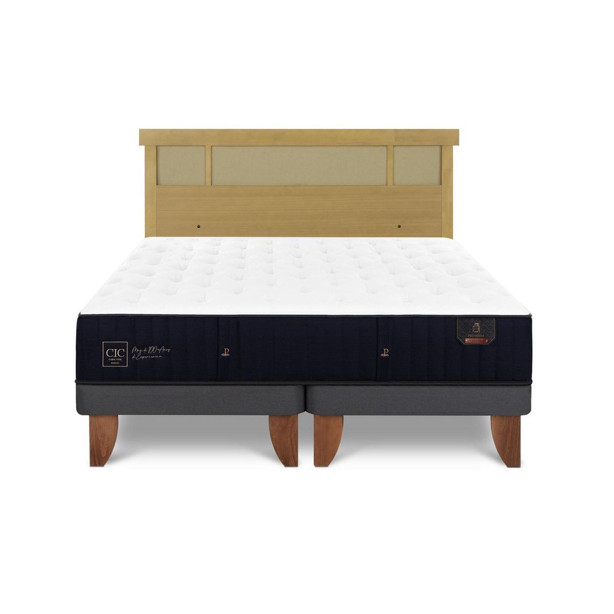 CIC - Cama Europea Premium King Respaldo Dublin Mostaza