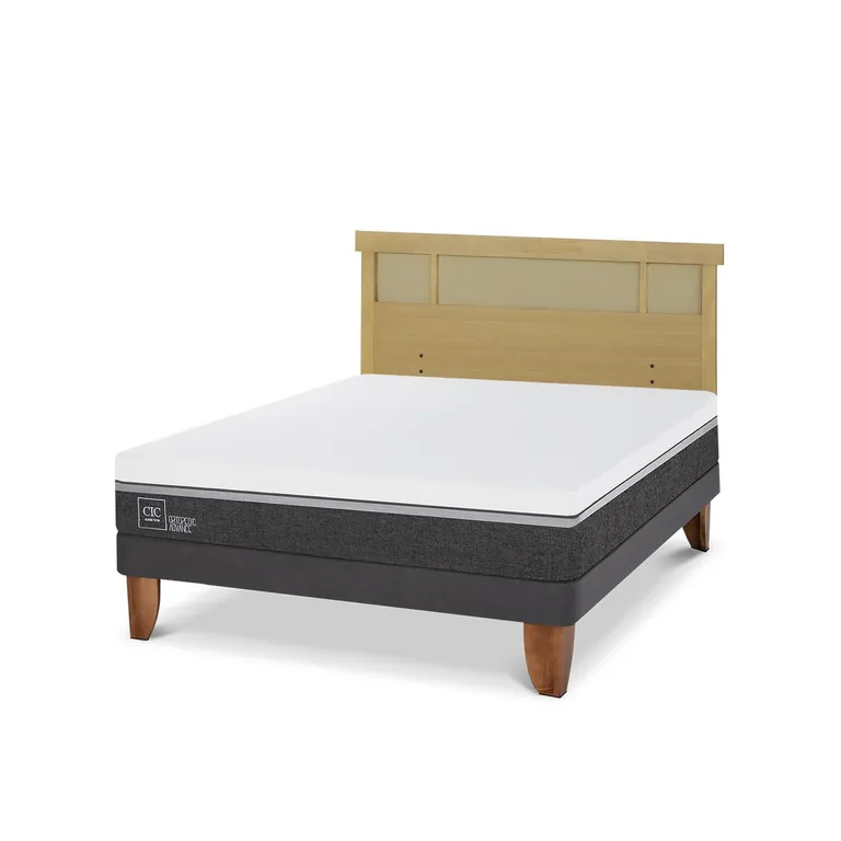 Cama Europea Ortopedic Advance King Respaldo Dublin Mostaza