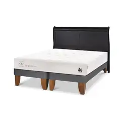 CIC - Cama Europea Cocopedic 2P Bd Respaldo Miro Negro