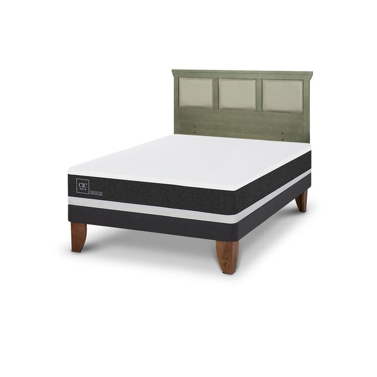 Cama Europea Ortopedic 2P Bn Respaldo Torino Olivo