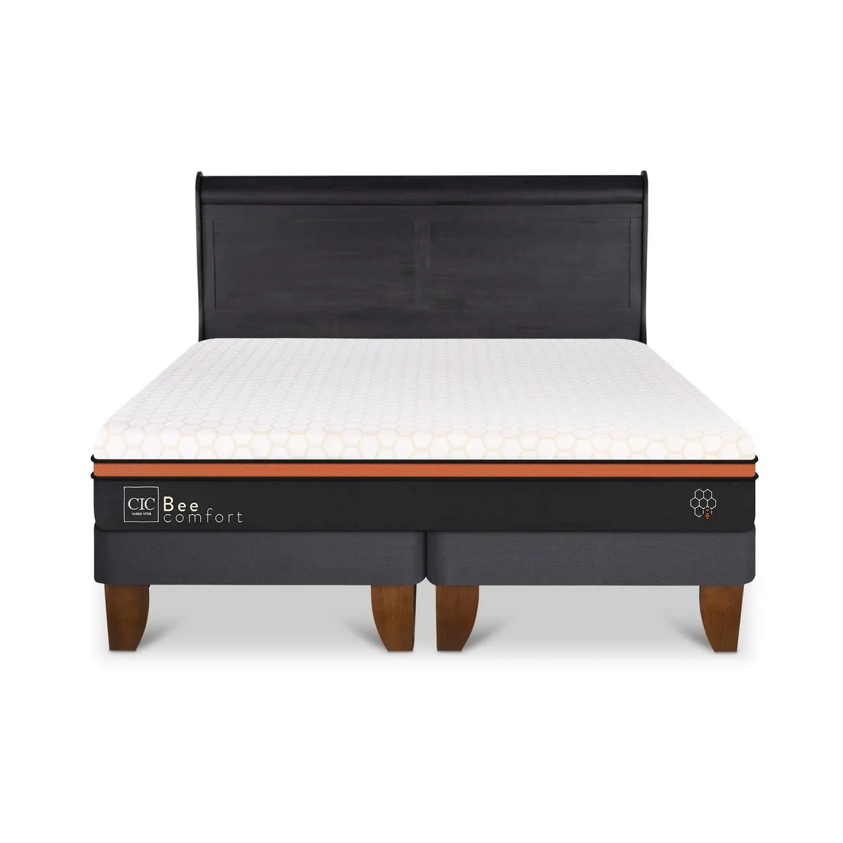 CIC - Cama Europea Beecomfort 2P Bd Respaldo Miro Negro
