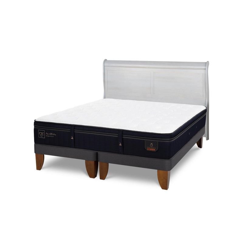 CIC - Cama Europea super premium 2p bd Respaldo Miro alpino