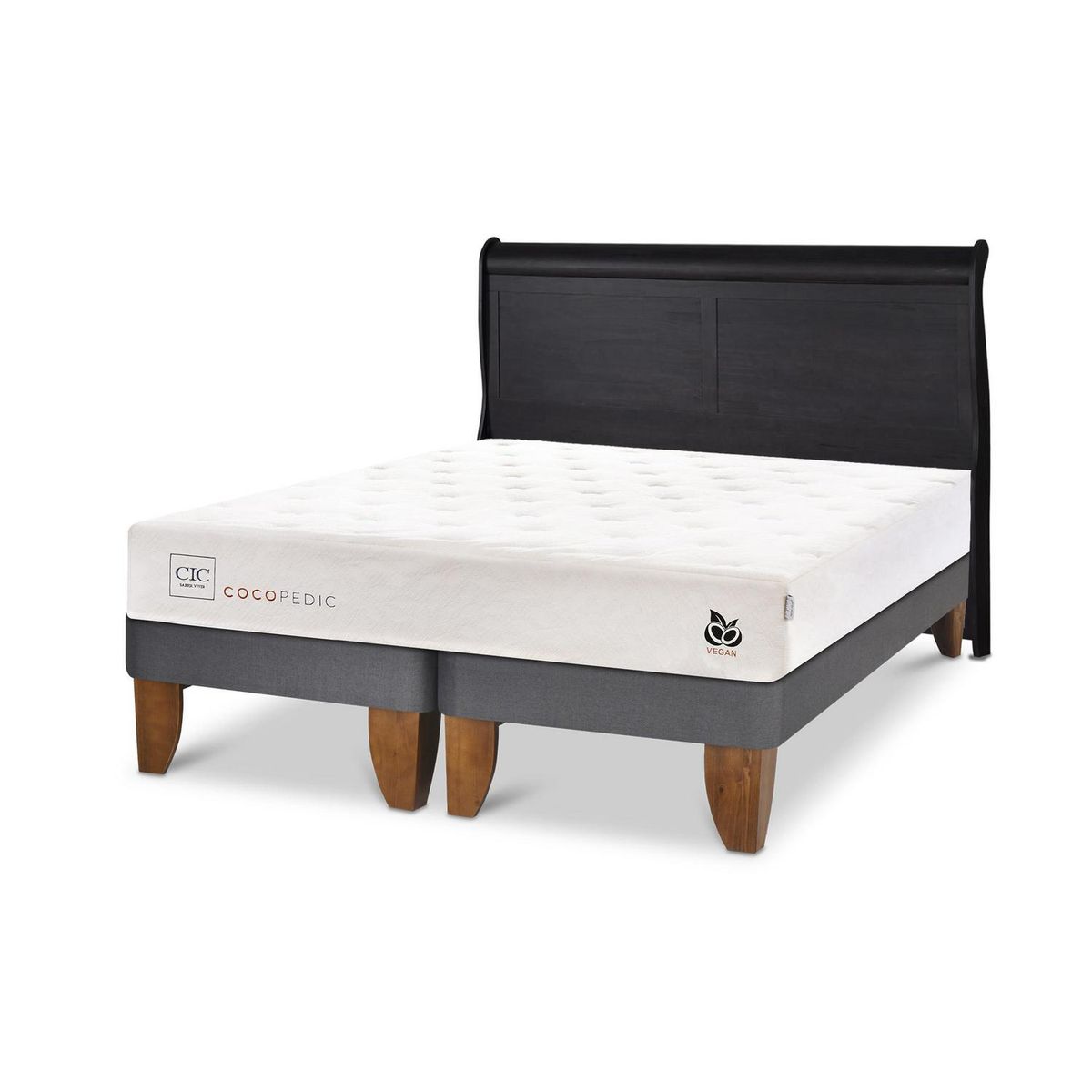 CIC - Cama Europea cocopedic king Respaldo Miro negro