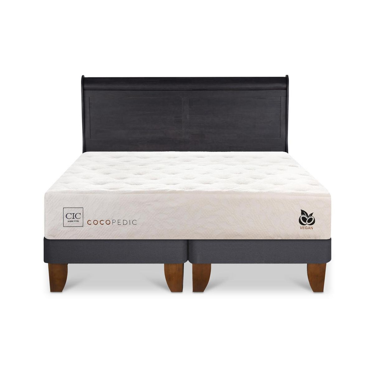 CIC - Cama Europea cocopedic king Respaldo Miro negro