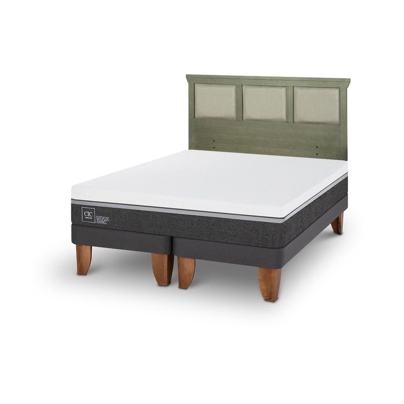 CIC - Cama Europea ortopedic advance 2p bd Respaldo Torino olivo
