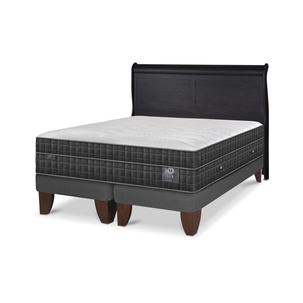 CIC - Cama Europea lux 2p bd Respaldo Miro negro