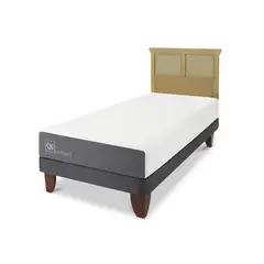 CIC - Cama Europea Smart 1p respaldo Torino mostaza