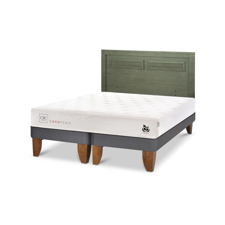 Cama Europea Cocopedic 2P Bd Respaldo Milan Olivo