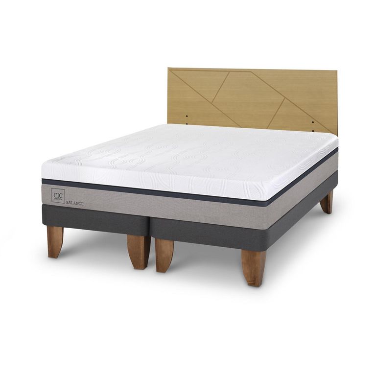 Cama Europea New Balance 2P Bd Respaldo Villarrica Mostaza