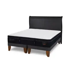 CIC - Cama Europea Super Premium 2P Bd Respaldo Miro Negro