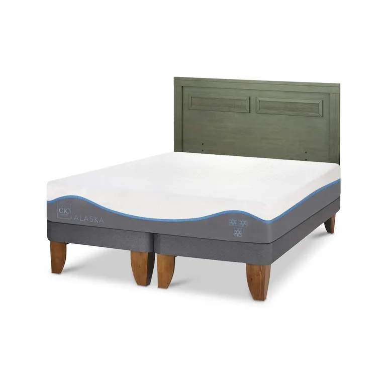 Cama Europea Alaska King Respaldo Milan Olivo