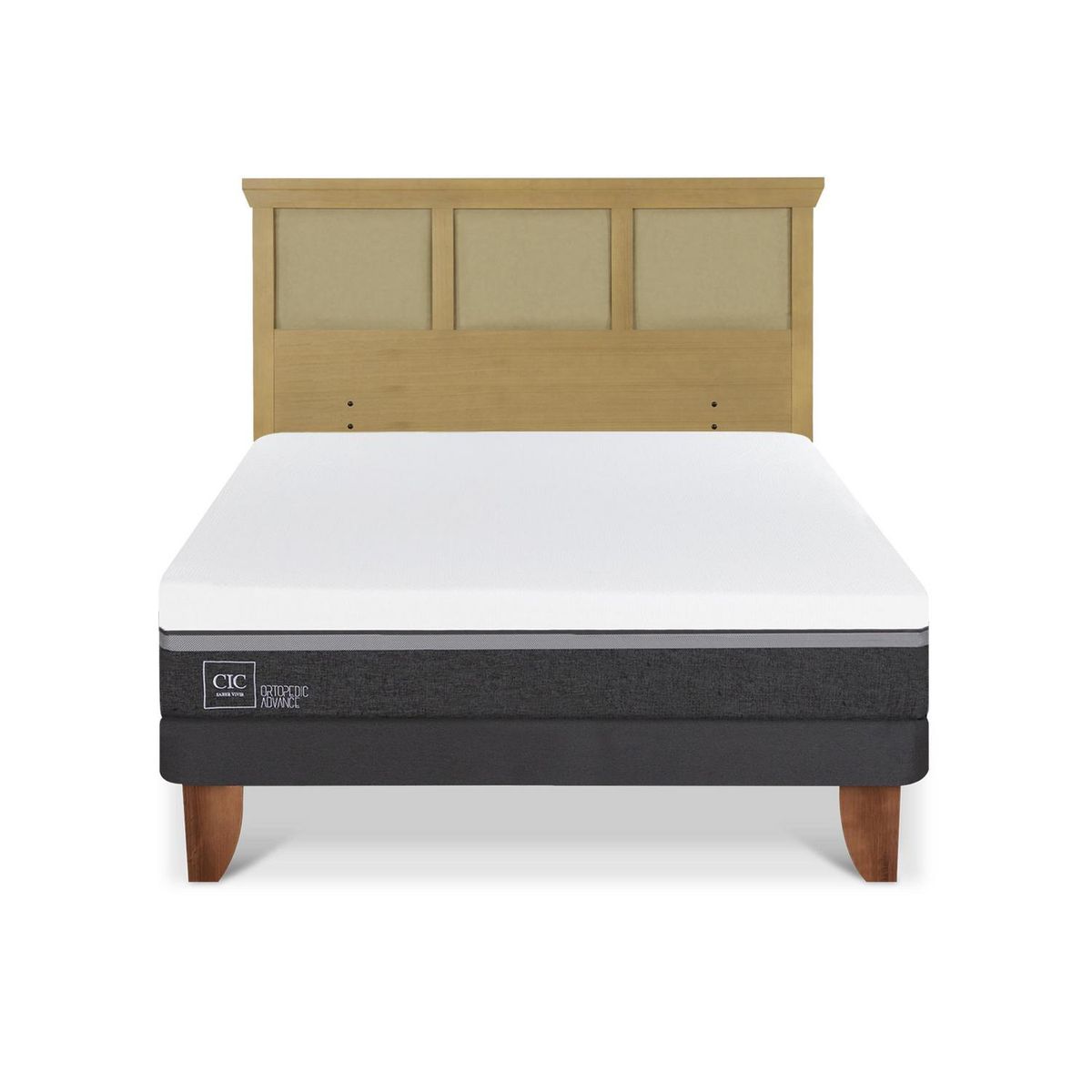 CIC - Cama Europea ortopedic advance 2p bn Respaldo Torino mostaza