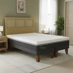 CIC - Cama Europea Ortopedic Advance 2P Bd Respaldo Torino Mostaza