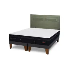 CIC - Cama Europea super premium 2p bd Respaldo Milan olivo