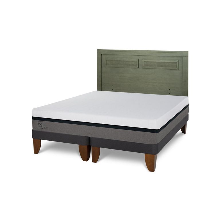 Cama Europea Balance King Respaldo Milan Olivo